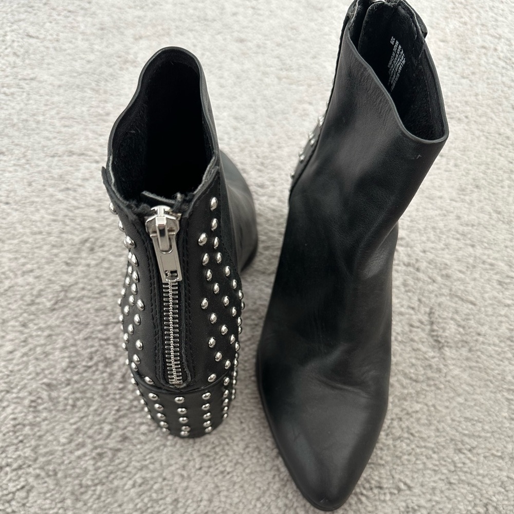 Black studded booties